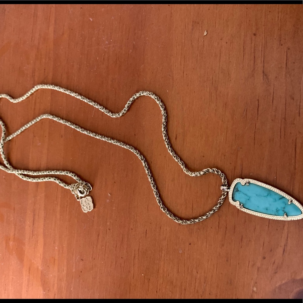 Turquoise Kendra Scott long pendant necklace